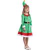 imageIDOPIP Kids Boys Girls Christmas Santa Elf Reindeer Costume Fancy Dress up Cosplay Xmas Holiday Party Dress Outfit with HatGreen Elf Santa  Girls