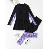 imageIDOPIP Muslim Swimsuits for Girls Kids Islamic Swimwear Burkini Full Long Sleeve Rash Guard Top Pants Modest Bathing Suit SetBlack