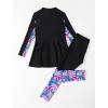 imageIDOPIP Muslim Swimsuits for Girls Kids Islamic Swimwear Burkini Full Long Sleeve Rash Guard Top Pants Modest Bathing Suit SetBlack