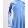 imageIDOPIP Muslim Swimsuits for Girls Kids Islamic Swimwear Burkini Full Long Sleeve Rash Guard Top Pants Modest Bathing Suit SetBlue Print