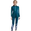 imageIDOPIP Muslim Swimsuits for Girls Kids Islamic Swimwear Burkini Full Long Sleeve Rash Guard Top Pants Modest Bathing Suit SetGreen