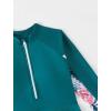 imageIDOPIP Muslim Swimsuits for Girls Kids Islamic Swimwear Burkini Full Long Sleeve Rash Guard Top Pants Modest Bathing Suit SetGreen