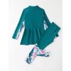 imageIDOPIP Muslim Swimsuits for Girls Kids Islamic Swimwear Burkini Full Long Sleeve Rash Guard Top Pants Modest Bathing Suit SetGreen