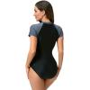 imageIDOPIP Rash Guard for Women LongShort Sleeve UV Sun Protection Rash Guard Shirt One Piece Swimsuit Surfing Bathing SuitBlack  Gray