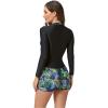 imageIDOPIP Rash Guard for Women LongShort Sleeve UV Sun Protection Rash Guard Shirt One Piece Swimsuit Surfing Bathing SuitBlack  Green  Blue Leaves