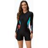 imageIDOPIP Rash Guard for Women LongShort Sleeve UV Sun Protection Rash Guard Shirt One Piece Swimsuit Surfing Bathing SuitBlack  Green