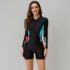 imageIDOPIP Rash Guard for Women LongShort Sleeve UV Sun Protection Rash Guard Shirt One Piece Swimsuit Surfing Bathing SuitBlack  Green