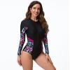 imageIDOPIP Rash Guard for Women LongShort Sleeve UV Sun Protection Rash Guard Shirt One Piece Swimsuit Surfing Bathing SuitBlack Print