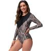 imageIDOPIP Rash Guard for Women LongShort Sleeve UV Sun Protection Rash Guard Shirt One Piece Swimsuit Surfing Bathing SuitBlack Snakeskin