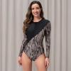 imageIDOPIP Rash Guard for Women LongShort Sleeve UV Sun Protection Rash Guard Shirt One Piece Swimsuit Surfing Bathing SuitBlack Snakeskin