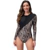 imageIDOPIP Rash Guard for Women LongShort Sleeve UV Sun Protection Rash Guard Shirt One Piece Swimsuit Surfing Bathing SuitBlack Snakeskin