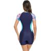 imageIDOPIP Rash Guard for Women LongShort Sleeve UV Sun Protection Rash Guard Shirt One Piece Swimsuit Surfing Bathing SuitDark Blue  Pink Print