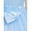 imageIDOPIP Sequin Appliques Flower Girl Dress for Kids Wedding Pageant Party Long Gown Princess Birthday Communion Tulle DressesBlue  Vback