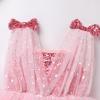 imageIDOPIP Sparkle Sequin Tutu Dress for Girls Birthday Glitter Tulle Formal Prom Pageant Mesh Ruffle DressPink