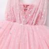 imageIDOPIP Sparkle Sequin Tutu Dress for Girls Birthday Glitter Tulle Formal Prom Pageant Mesh Ruffle DressPink
