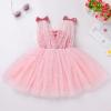 imageIDOPIP Sparkle Sequin Tutu Dress for Girls Birthday Glitter Tulle Formal Prom Pageant Mesh Ruffle DressPink