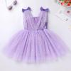 imageIDOPIP Sparkle Sequin Tutu Dress for Girls Birthday Glitter Tulle Formal Prom Pageant Mesh Ruffle DressPurple