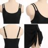 imageIDOPIP Swim Dress for Women One Piece Swimsuit Bathing Suit Retro Floral Print Plus Size Swimsuits Tummy Control Swimdress with Shorts Modest Swimwear Tankini Beachwear Swim Suits Black Straps XS