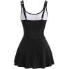 imageIDOPIP Swim Dress for Women One Piece Swimsuit Bathing Suit Retro Floral Print Plus Size Swimsuits Tummy Control Swimdress with Shorts Modest Swimwear Tankini Beachwear Swim Suits Black Straps XS