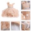 imageIDOPIP Toddler Baby Flower Girls Sequin Bowknot Tutu Dress Princess Pageant Wedding Birthday Party Backless Ruffle Tulle GownKhaki