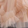 imageIDOPIP Toddler Baby Flower Girls Sequin Bowknot Tutu Dress Princess Pageant Wedding Birthday Party Backless Ruffle Tulle GownKhaki