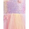 imageIDOPIP Toddler Baby Girl Sequin Butterfly Tutu Dress Summer Sleeveless Smocked Backless Princess Birthday Party Tulle DressesPink