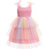 imageIDOPIP Toddler Baby Girl Sequin Butterfly Tutu Dress Summer Sleeveless Smocked Backless Princess Birthday Party Tulle DressesPink