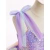 imageIDOPIP Toddler Baby Girl Sequin Butterfly Tutu Dress Summer Sleeveless Smocked Backless Princess Birthday Party Tulle DressesPurple