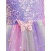 imageIDOPIP Toddler Baby Girl Sequin Butterfly Tutu Dress Summer Sleeveless Smocked Backless Princess Birthday Party Tulle DressesPurple