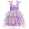 imageIDOPIP Toddler Baby Girl Sequin Butterfly Tutu Dress Summer Sleeveless Smocked Backless Princess Birthday Party Tulle DressesPurple