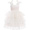 imageIDOPIP Toddler Baby Girl Sequin Butterfly Tutu Dress Summer Sleeveless Smocked Backless Princess Birthday Party Tulle DressesWhite