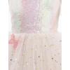 imageIDOPIP Toddler Baby Girl Sequin Butterfly Tutu Dress Summer Sleeveless Smocked Backless Princess Birthday Party Tulle DressesWhite
