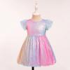 imageIDOPIP Toddler Baby Girls Sequin Ombre Dress Rainbow Princess Birthday Party Sparkly Dresses Pageant Wedding Tutu Gown 9M6TPink