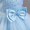 imageIDOPIP Toddler Girls Birthday Dresses Sequin Tulle Tutu Flower Girl Wedding Party Dress Pageant Formal First Communion GownBlue