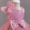 imageIDOPIP Toddler Girls Birthday Dresses Sequin Tulle Tutu Flower Girl Wedding Party Dress Pageant Formal First Communion GownDusty Pink