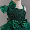 imageIDOPIP Toddler Girls Birthday Dresses Sequin Tulle Tutu Flower Girl Wedding Party Dress Pageant Formal First Communion GownGreen