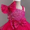 imageIDOPIP Toddler Girls Birthday Dresses Sequin Tulle Tutu Flower Girl Wedding Party Dress Pageant Formal First Communion GownHot Pink
