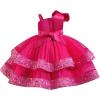 imageIDOPIP Toddler Girls Birthday Dresses Sequin Tulle Tutu Flower Girl Wedding Party Dress Pageant Formal First Communion GownHot Pink