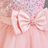 imageIDOPIP Toddler Girls Birthday Dresses Sequin Tulle Tutu Flower Girl Wedding Party Dress Pageant Formal First Communion GownPink
