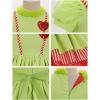 imageIDOPIP Toddler Girls Christmas Dress Puff Sleeve Tutu Dress Princess Baptism Ruffle Tulle Dress Cake Smash Photo Shoot OutfitGreen