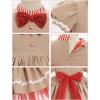 imageIDOPIP Toddler Girls Christmas Dress Puff Sleeve Tutu Dress Princess Baptism Ruffle Tulle Dress Cake Smash Photo Shoot OutfitKhaki