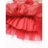 imageIDOPIP Toddler Girls Christmas Dress Puff Sleeve Tutu Dress Princess Baptism Ruffle Tulle Dress Cake Smash Photo Shoot OutfitKhaki