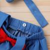imageIDOPIP Toddler Kids Girls Back to School Outfits Pencil Print Tshirt  Suspenders Skirt Overalls Dress Kindergarten ClothesBlue  Apple