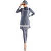 imageMuslim Swimsuits for Women Modest Islamic Arabic Swimwear Burkini Full Cover Hijab Top Pants Swimming Cap Bathing SuitsGrey Blue