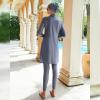 imageMuslim Swimsuits for Women Modest Islamic Arabic Swimwear Burkini Full Cover Hijab Top Pants Swimming Cap Bathing SuitsGrey Blue