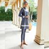 imageMuslim Swimsuits for Women Modest Islamic Arabic Swimwear Burkini Full Cover Hijab Top Pants Swimming Cap Bathing SuitsGrey Blue