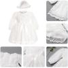 imageToddler Baby Girl Long Sleeve Fall Dress Flower Lace Wedding First Birthday Baptism Christening Dresses with Hat OutfitWhite Lace Floral