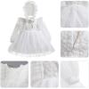 imageToddler Baby Girl Long Sleeve Fall Dress Flower Lace Wedding First Birthday Baptism Christening Dresses with Hat OutfitWhite Lace Flower