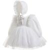 imageToddler Baby Girl Long Sleeve Fall Dress Flower Lace Wedding First Birthday Baptism Christening Dresses with Hat OutfitWhite Lace Flower