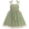 imageBaby Girls Tutu Dress Summer Sleeveless Backless Princess Birthday Party Dresses Sequin Ruffle Tulle Bowknot SundressGreen Floral Boho